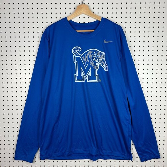Memphis Tiger Basketball Nike XL NWT 1 Cent Penny Hardaway Team Blue Long Sleeve - Picture 1 of 6